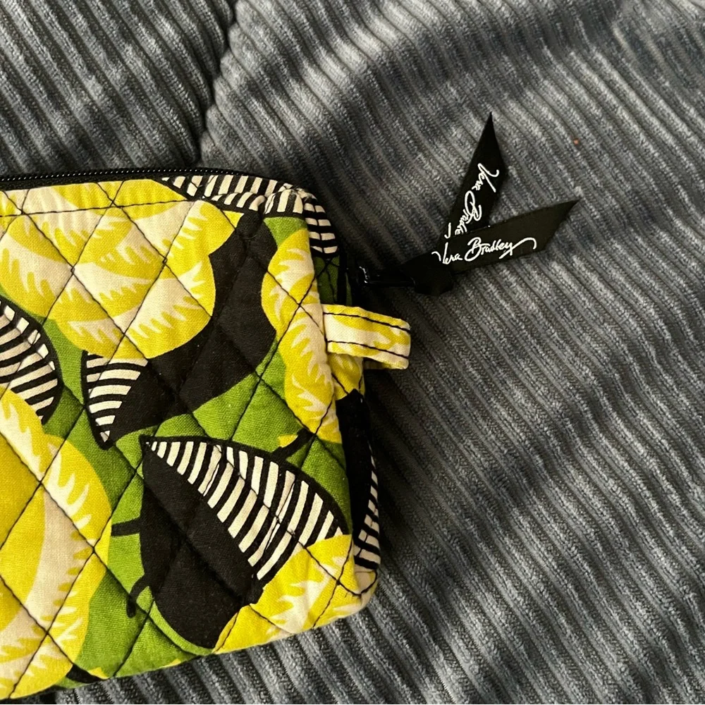 Green and Black La Neon Rose Vera Bradley Cosmetic Bag